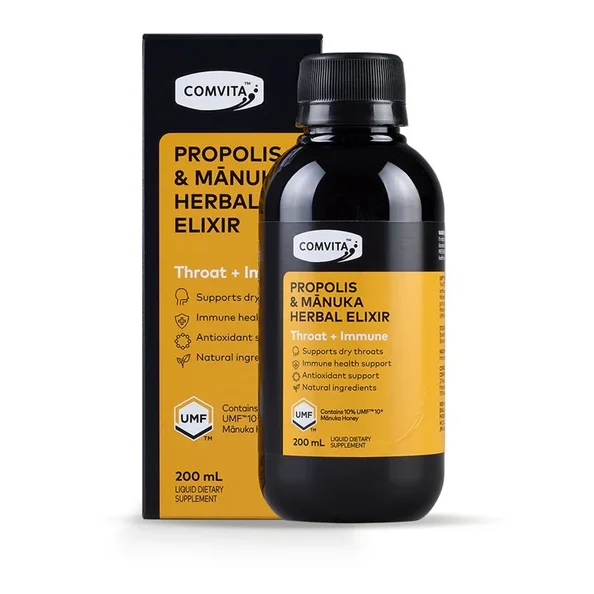 Comvita Propolis &amp; Manuka Herbal Elixir 康维他蜂胶止咳糖浆 200ml 【保质期2028/04】
